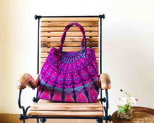 Purple Mandala Shoulder Bag Cotton Handbag by Idaman Suri