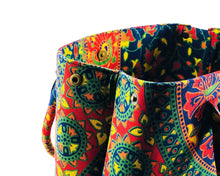 Close-up of Multicoloured Mandala Shoulder Bag Cotton Handbag by Idaman Suri