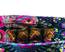 Inner Pockets of Purple Mandala Cotton Handbag by Idaman Suri