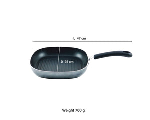 Teflon Black Non-Stick Square Grill Pan 26cm