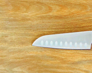 Close-up view of 1 Stainless Steel Santoku Knife Blade by Idaman Suri