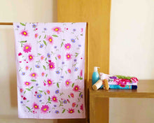 Opened Pink Floral Cotton Towel by Idaman Suri