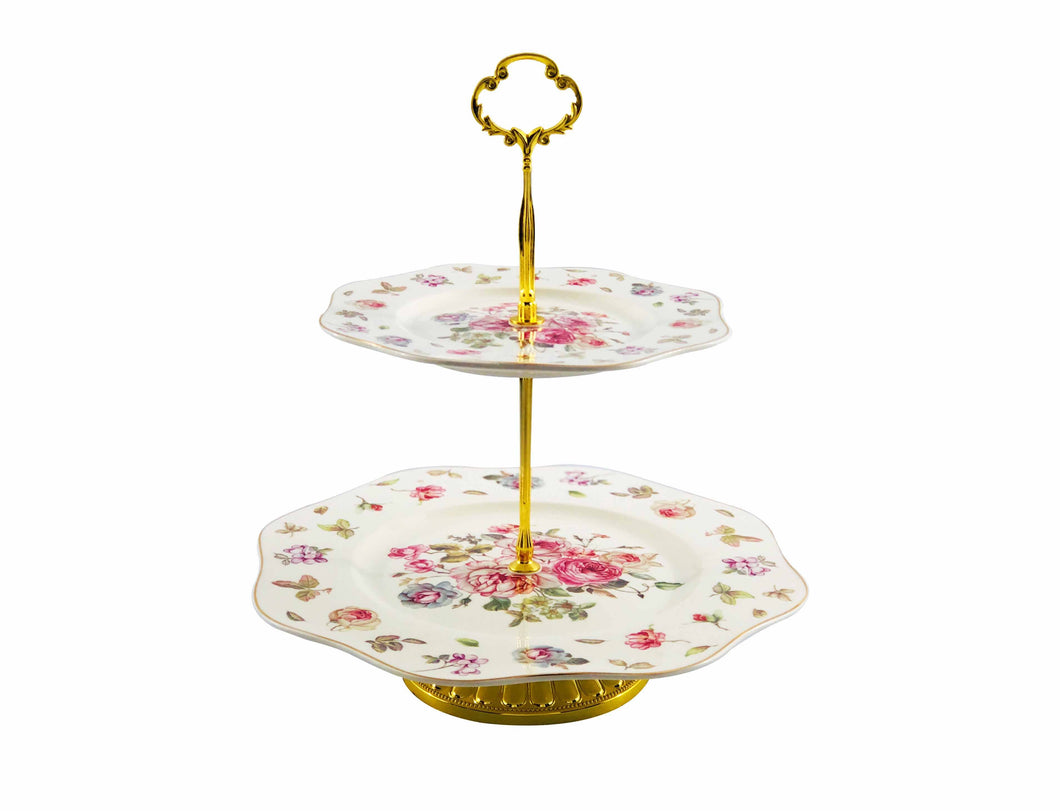 Posh Two-Tiered Porcelain Tray