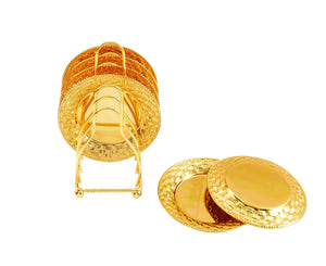Gold Saucers with Stand