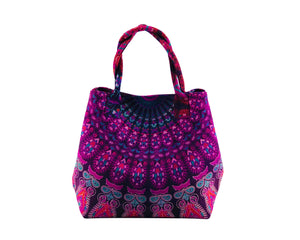 Purple Mandala Shoulder Bag Cotton Handbag by Idaman Suri