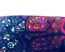 Inner Zip of Purple Mandala Shoulder Bag Cotton Handbag by Idaman Suri