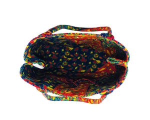 Top view of Multicoloured Mandala Shoulder Bag Cotton Handbag by Idaman Suri