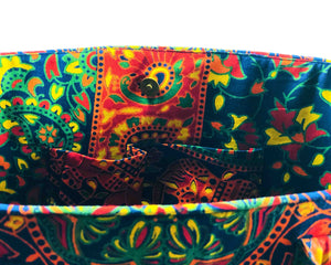 Inner Pockets of Multicoloured Mandala Shoulder Bag Cotton Handbag by Idaman Suri