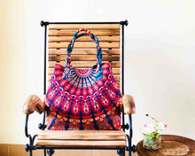 Blue and Orange Mandala Cotton Handbag by Idaman Suri