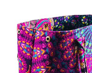 Close-up of Purple Mandala Cotton Handbag by Idaman Suri