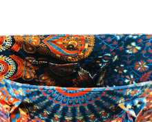 Inner Pockets of Blue and Red Mandala Cotton Handbag by Idaman Suri