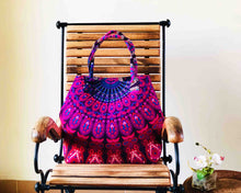 Pink and Blue Mandala Cotton Handbag by Idaman Suri