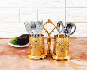 Small Gold Cutlery Holder