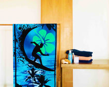 Opened Surfboard Silhouette Polyester Towel by Idaman Suri