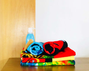 5 Folded Polyester Towels by Idaman Suri