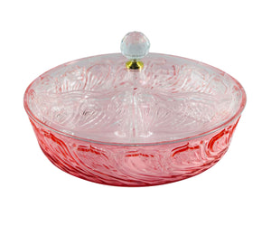Acrylic Red Round Snack Tray