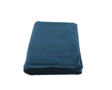 Folded Dark Blue Cotton Towel by Idaman Suri
