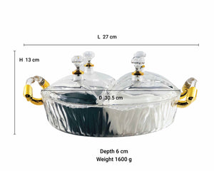 Round Acrylic Snack Tray with Handles