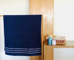 Opened Blue Cotton Towel by Idaman Suri