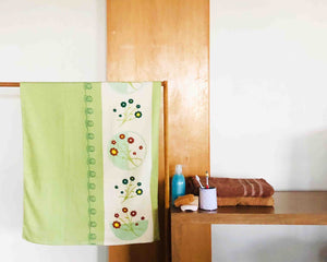 Opened Floral Cotton Towel by Idaman Suri