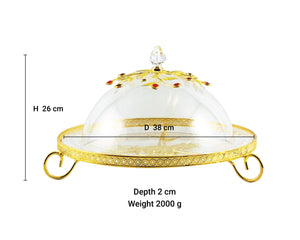 Flat Acrylic Dessert Server with Dome