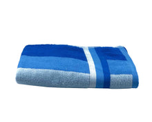 Folded Blue Striped Cotton Towel by Idaman Suri
