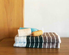 2 Folded Striped Cotton Towels by Idaman Suri