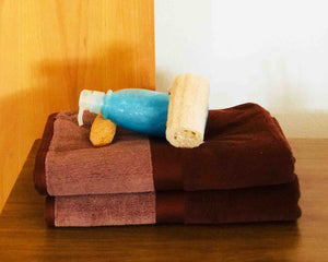2 Folded Dual Striped Cotton Towels by Idaman Suri