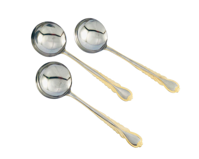 Oro 3pcs Gold and Stainless Steel Soup Ladle