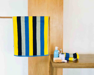Opened Striped Mix-Color Cotton Towels by Idaman Suri