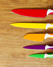 Close-up view of Mix-Colored Non-Stick Knife Blades by Idaman Suri