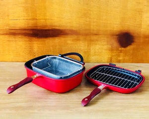 Red Double Deep Frying Pot 30cm by Idaman Suri