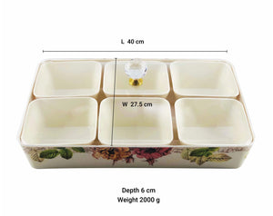 Melamine Snack Tray with Six Compartments