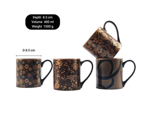 Brown Floral Mug Set